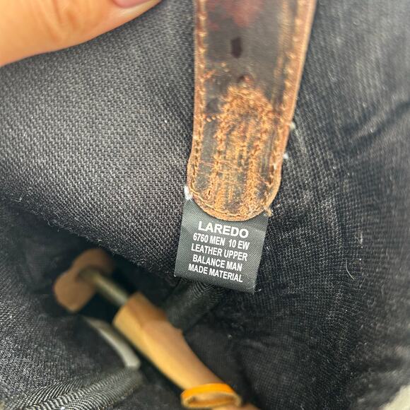 Laredo Men’s Nash Snip Toe Boots 6760 Brown Black Embroidered 10 EW - Picture 9 of 11
